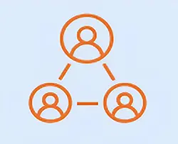 A group of people with an orange outline on them.