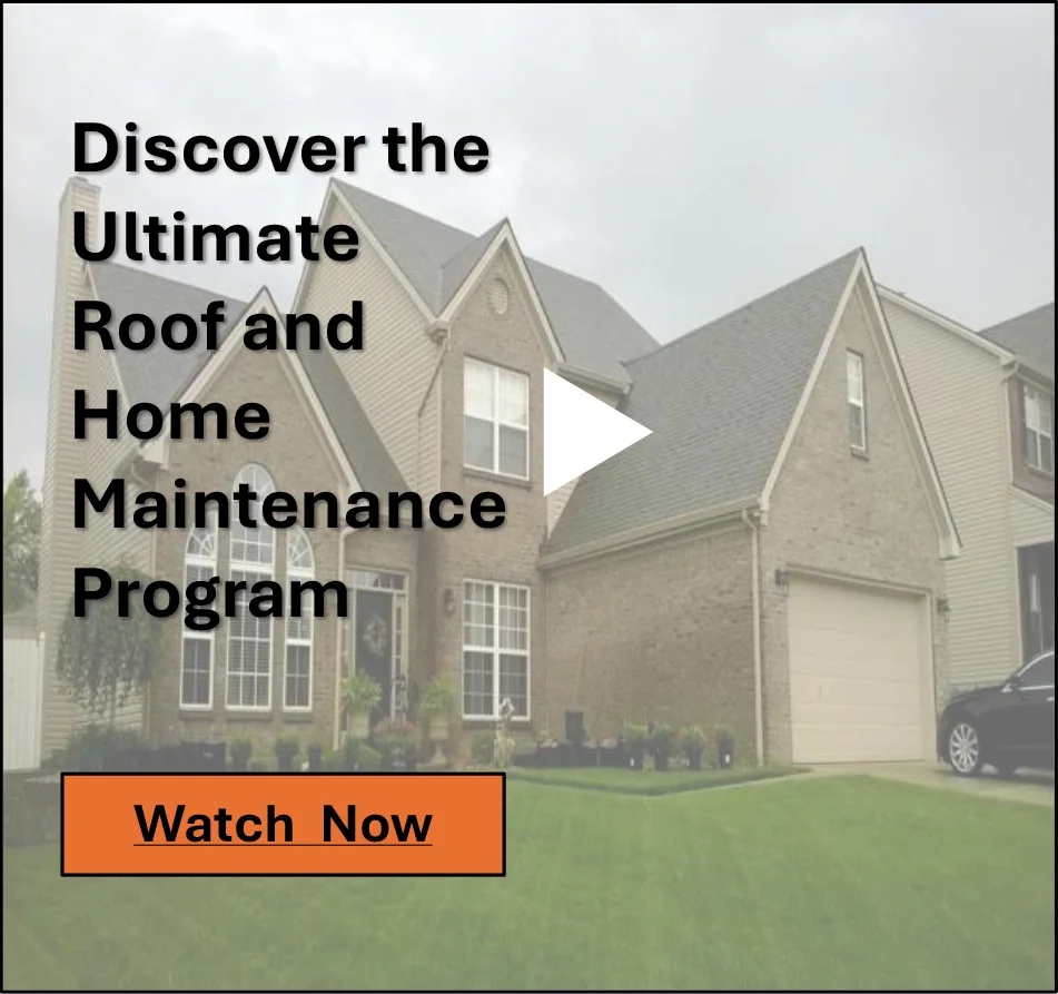 A picture of a house with the words " discover the ultimate roof and home maintenance program ".