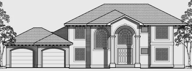 A drawing of the front of a house